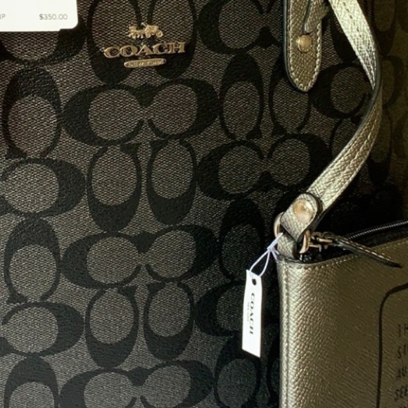 ‼️SOLD‼️RARE COACH REVERSIBLE BLK/SILVER SET BNWT - Picture 7 of 16